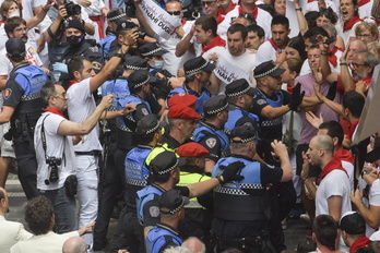 La procesión del día 7 de julio de 2022, a su llegada a Curia.