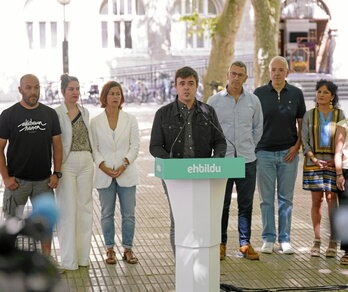 Rueda de prensa de EH Bildu en Gasteiz.