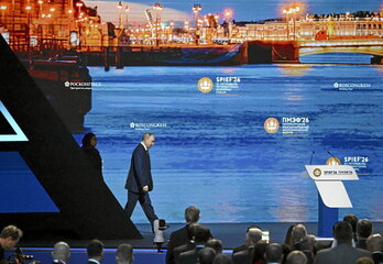 Vladimir Putin durante su discurso en el Foro Económico Internacional de San Petersburgo.