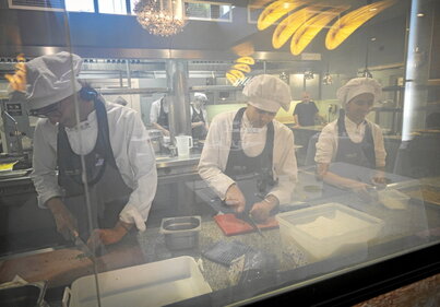 La cocina, centro neurálgico de la Escuela Aiala.