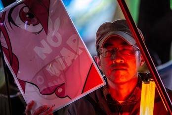 Protesta realizada el pasado 24 de abril en Tokio contra el cambio de ley que permite la exportación de armas letales.