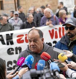 La protesta de los trabajadores de Moventis se desarrolló en la sede de la Mancomunidad.