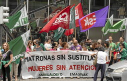 2024. urtean Bilbon, Osasun Sailaren aurrean, emaginen alde egindako protesta.