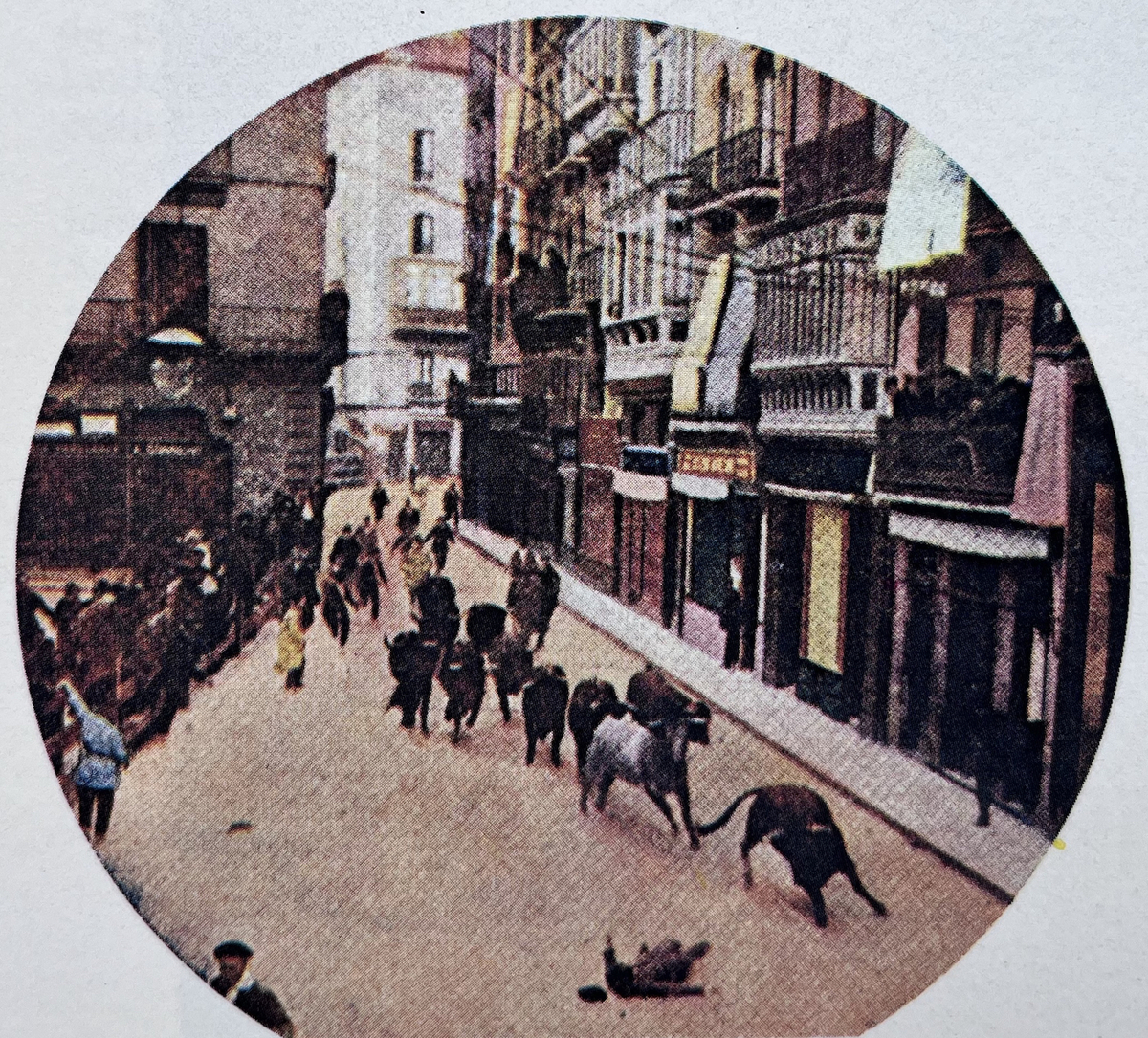 Contracubierta del programa de 1923, con una fotografía del encierro. (Fundación Mencos/EL PROGRAMA DE MANO DE SAN FERMÍN)