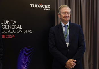 Manuel Moreu, presidente de Tubacex, en la Junta de accionistas de 2024.