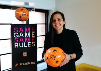 Aintzane Encinas, en la presentación de 'Equality Ball'.