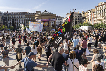 Iruñean larunbatean egindako martxa.