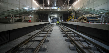 Imagen de archivo de las obras del Topo en Donostia.