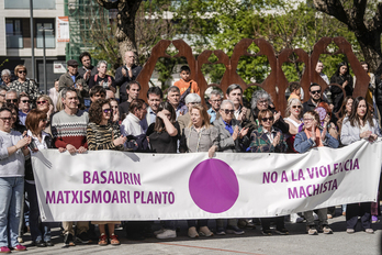 Imagen de archivo de una movilización contra la violencia machista en Basauri.