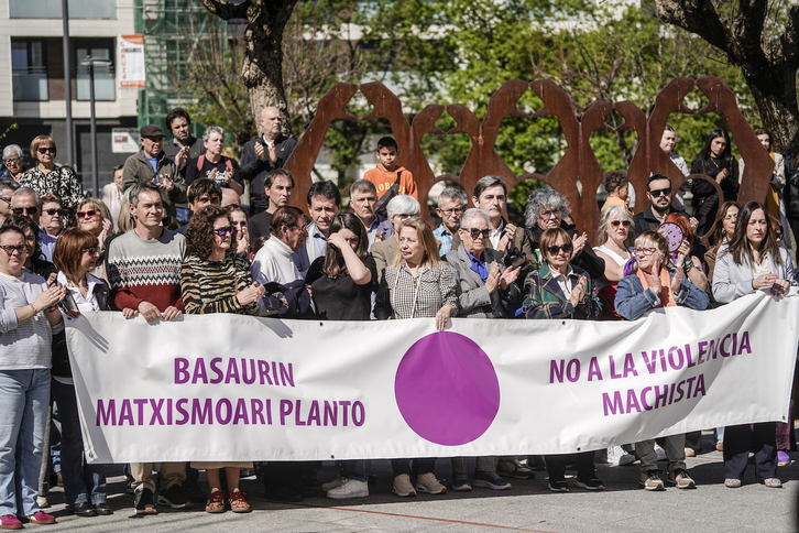 Imagen de archivo de una movilización contra la violencia machista en Basauri.