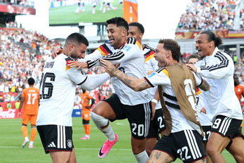 Alemania celebra el gol de Undav contra Costa de Marfil.