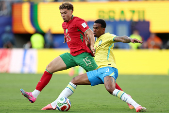 Partido del Mundial entre Marruecos y Brasil.