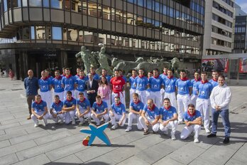 Posado de todos los pelotaris que estarán presentes en el Torneo San Fermín.