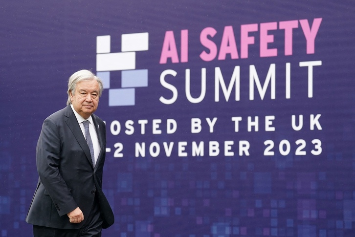 Antonio Guterres, secretario general de la ONU, en una cumbre anterior sobre Inteligencia Artificial.
