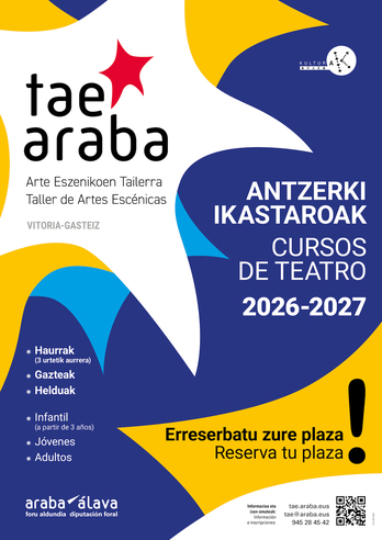 Antzerki ikastaroen kartela, irudian.