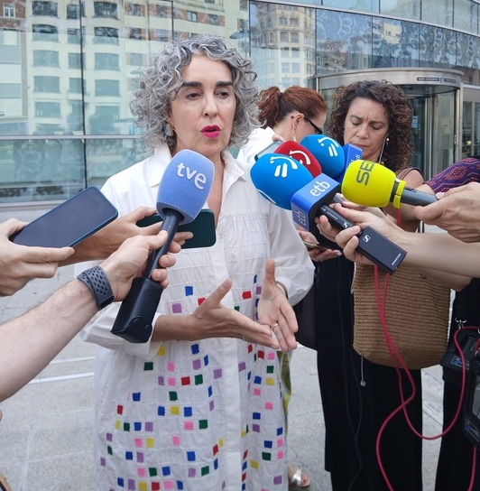 La vicelehendakari primera y consejera de Cultura y Política Lingüística, Ibone Bengoetxea, ha hecho declaraciones en Bilbo.