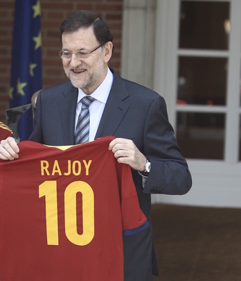 Rajoy, un acto de la selección española cuando era inquilino de La Moncloa.