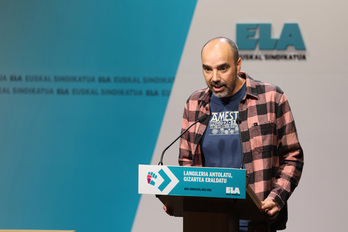 Pello Igeregi ha presentado el informe en la sede de ELA en Bilbo.