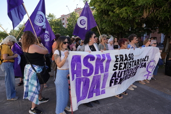 Imagen de archivo de una movilización contra la violencia machista en Donostia.
