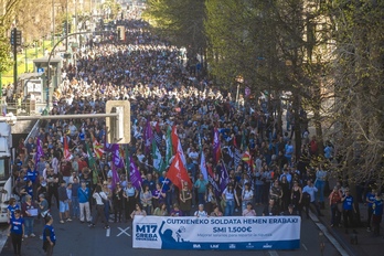 Movilización en la huelga general del 17M, en Donostia