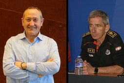 Aitor Landa y Alfonso Garaikoetxea, nuevos director y jefe de la Ertzaintza, en imágenes de archivo.