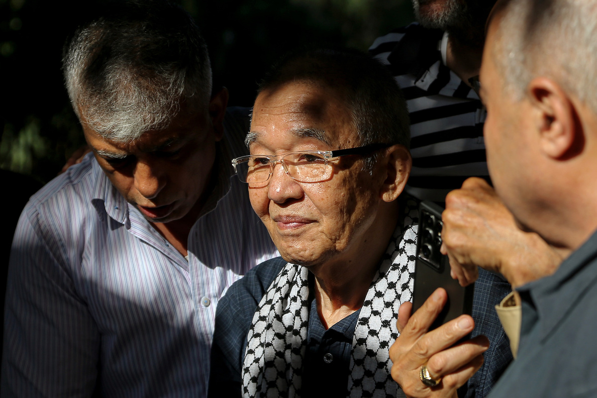 Kozo Okamoto, Lodeko aireportuko ekintzaren 52. urteurrenean. (Marwan NAAMANI/EUROPA PRESS)