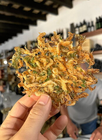 La tortillita de camarones que el autor de esta artículo se comió en Tarifa.