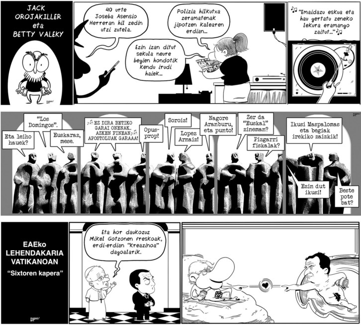 Zugazart-en tira batzuekin egindako muntaia.
