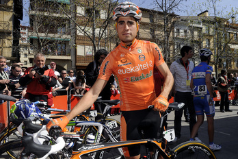 Mikel Landa, con el maillot naranja en 2013. 