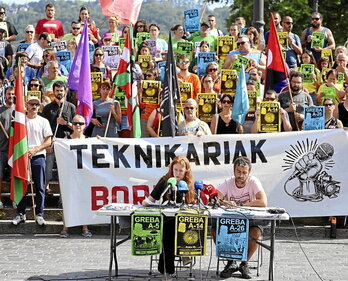 Greba egunen aurkezpena, Bilboko Arriagan.