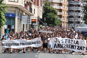 Manifestación realizada en julio en Santurtzi para exigir justicia por la muerte de Ander S.T.