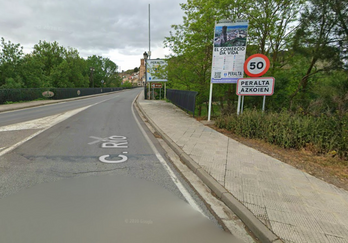 El fatal percance se produjo en esta carretera, en término municipal de Azkoien.