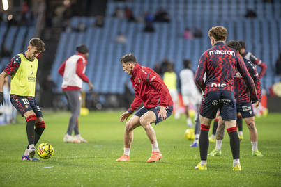 Osasuna calienta en Balaídos en el partido disputado contra el Celta el pasado enero.