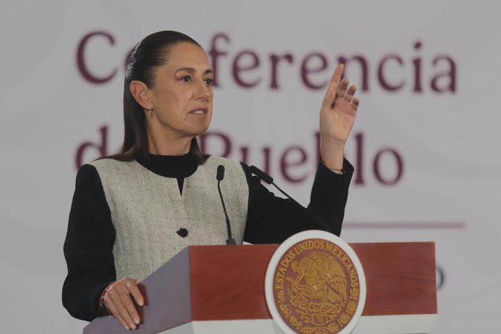La presidenta de México, Claudia Sheinbaum, durante una conferencia de prensa.