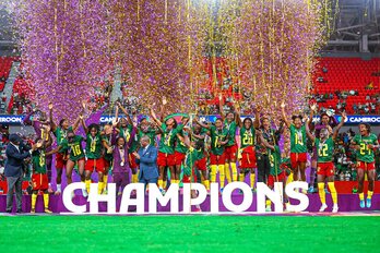 Camerún celebra la Copa África femenina 2026.