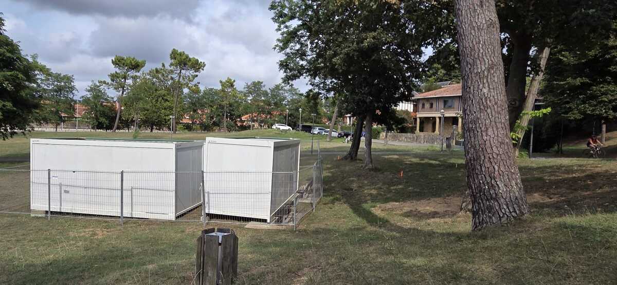 La plataforma denuncia que los preparativos para la obra de la subfluvial ya han llegado al parque Artaza. (SUBFLUBIALA EZ)
