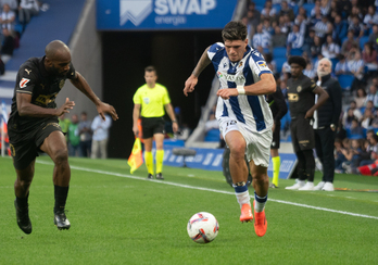 Javi López, en un partido con la Real Sociedad en la temporada 2024-25.