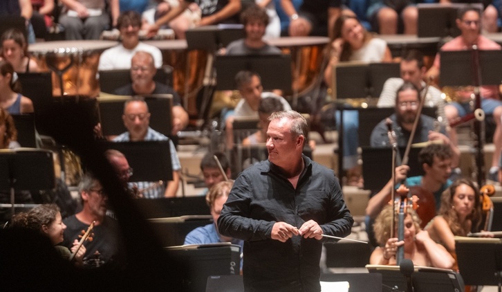 Ensayo del ‘Requiem’ de Berlioz este martes en el Kursaal, con Euskadiko Orkestra, BOS, Donostiako Orfeoia y Easo Abesbatzako.