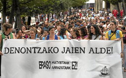 La movilización feminista contra las agresiones en la pasada Semana Grande de Donostia.