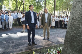 Imanol Pradales junto a Aitor Esteban en el aniversario del PNV.