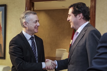 Garamendi, en una reunión con Urkullu, con el que ha mantenido una relación muy cordial estos años.