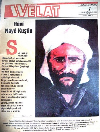 ‘Azadiya Welat’ egunkariaren azala.