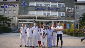 Donostiako Ospitaleko Ginekologia zerbitzuko zenbait kide.