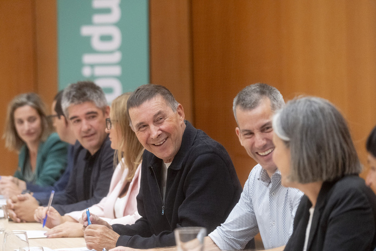 Arnaldo Otegi, en la reunión de la Mesa Política.