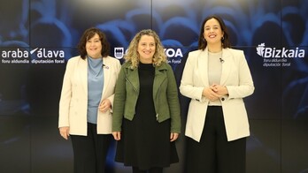 Las diputadas de Hacienda de los tres territorios. 