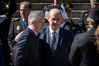 El ministro Grande-Marlaska y el director de la Policía, Francisco Pardo, en un acto conjunto en marzo.