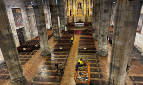 Comienzan los trabajos previos a la excavación arqueológica en la Basílica de Begoña