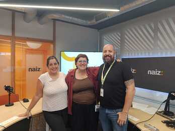 Nerea Etxaniz, Elena Rosales eta Jon Ander Galarraga Gipuzkoa Solidarioko kideak