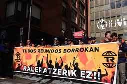 Tubos Reunidoseko langileek egindako elkarretaratze bat, Bilbon.