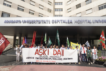 Imagen de archivo de una movilización sindical en Osakidetza.
